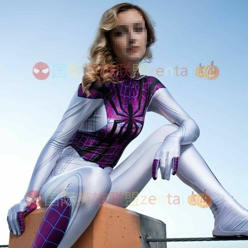 Spider-Gwen Stacy Jumpsuit Spider-Woman Cosplay Costume Halloween For Adult Kids