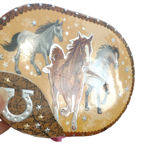 Hot Focus Dashing Horse Oval Shaped Musical Jewelry Box - Picture 12 of 12