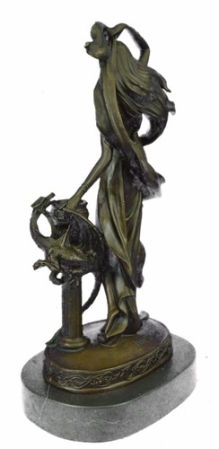 Sensual Floral Lady Bronze Candle Holder Bronze Sculpture Statue Figurine Deco - Picture 3 of 10