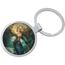 Mermaid Warrior Keychain - Includes 1.25 Inch Loop for Keys or Backpack