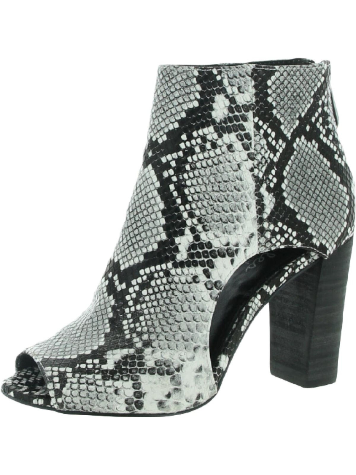 CHARLES BY CHARLES DAVID Womens Beige Snake Cutouts Fable Open Toe Booties 9.5 M