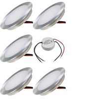 5X Led Einbauspot 12V IP67 Flach Ø46Mm Inkl. Trafo • Boden Wand Terrasse AußEn