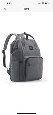 Gray KiddyCare Baby Diaper Bag Backpack w/ Insulated Pocket  Adjustable Straps