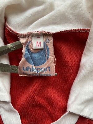 1980s 1990s UHLSPORT FOOTBALL SHIRT SOCCER JERSEY sz M MEN RED #6
