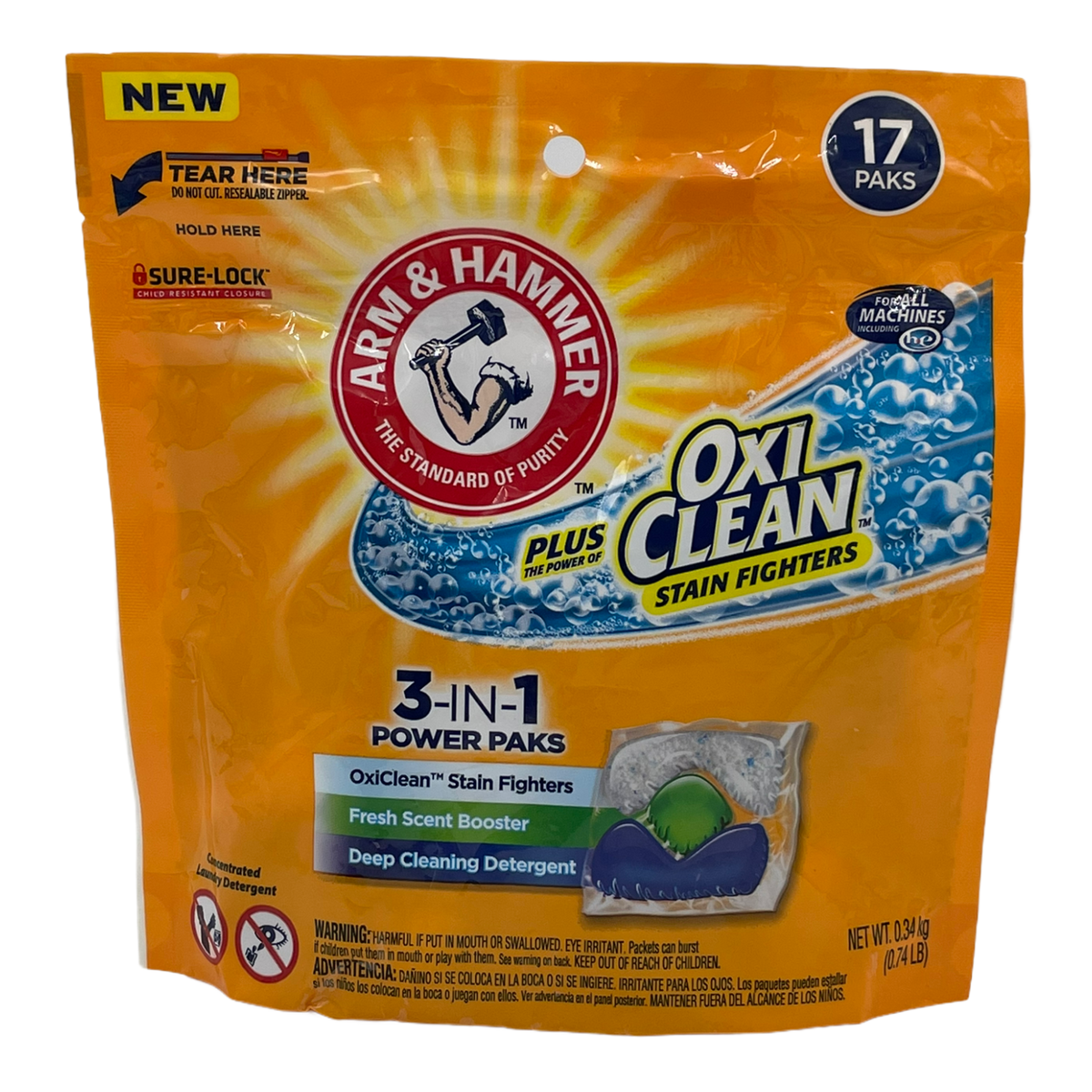 Arm & Hammer OxiClean 3-in-1 Laundry Detergent Fresh Scent = 34