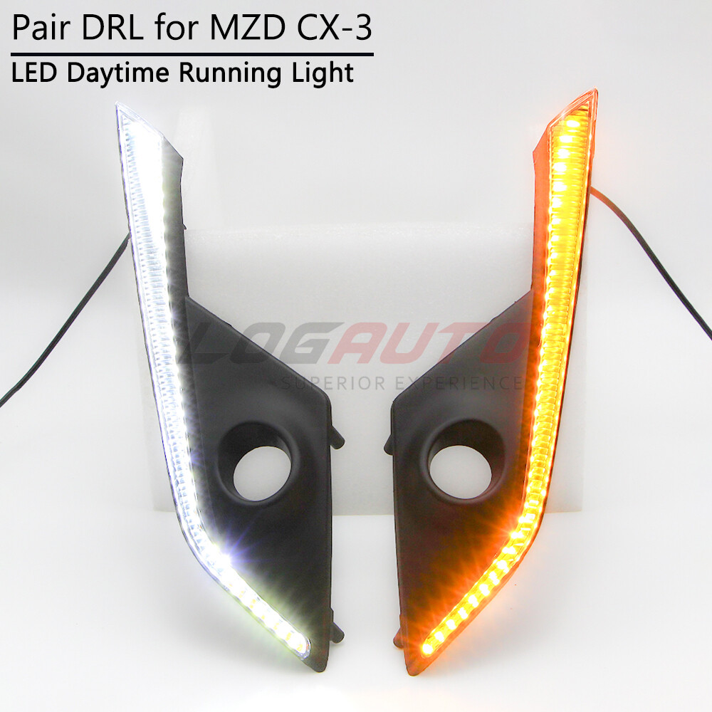LED DRL Daytime Running Light for 16-24 Mazda CX-3 CX3 Fog Lamp