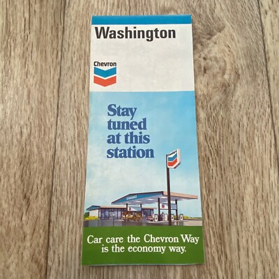 1970 Chevron Washington Roadmap Gas Station Map