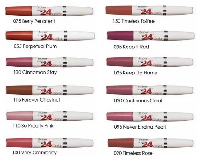 Maybelline 24 Hour Lipstick Color Chart