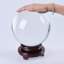 LONGWIN 200MM Clear Crystal Ball 7.87Inch Glass Sphere Photo Prop Free Stand