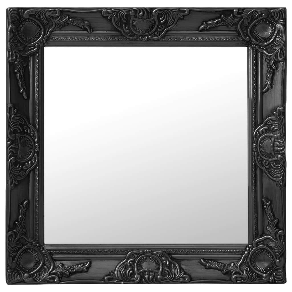 vidaXL Wall Mirror Baroque Style 50x50 cm Black