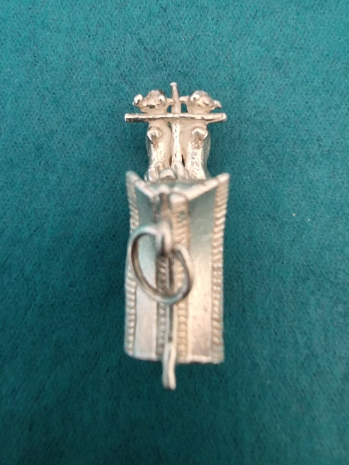 OXEN PULLING WAGON SOLID STERLING SILVER Charm/Pe… - image 3