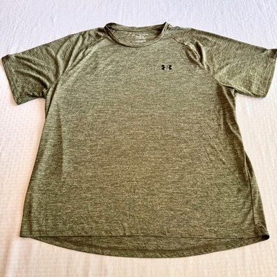 Under Armour Tech Tee Mens 3XL Olive Green Heathered Training Workout Shirt