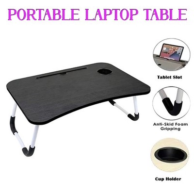 Tragbarer Tisch klappbar Laptop Computer Bett Tablett Frühstück Lesen Runde Schreibtisch Ständer