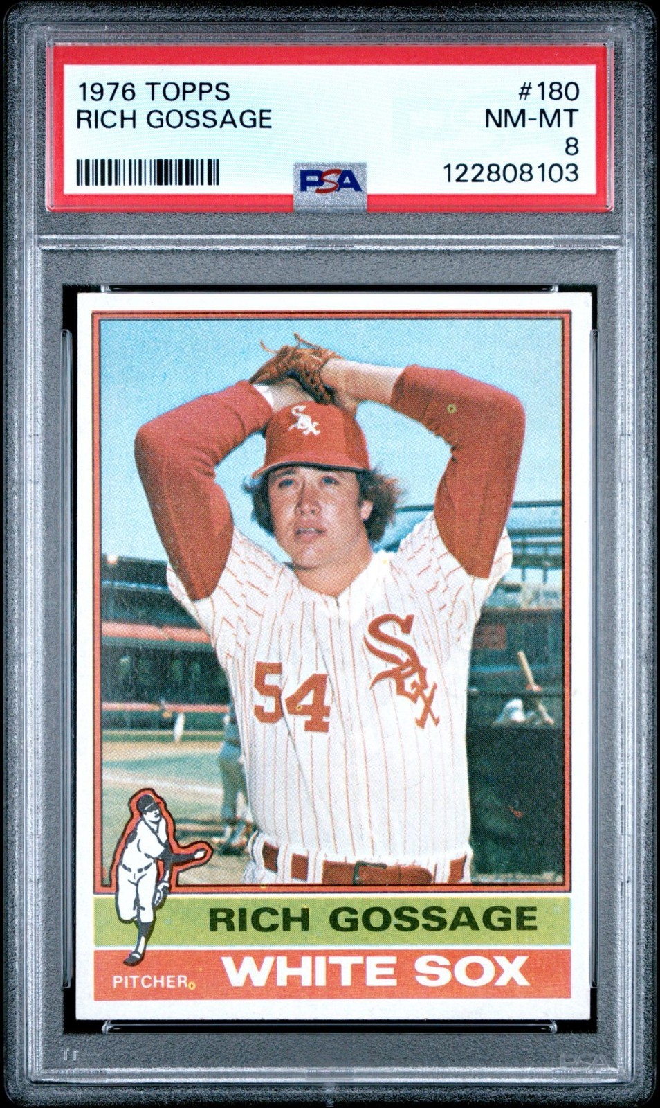 1976 TOPPS BASEBALL-#180 RICH GOSSAGE  PSA 8