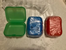 TUPPERWARE Oyster Hinged Packable Travel Snack Container Set Of 3