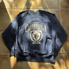 UCSB Santa Barbara University College Alumni Crewneck XL/XXL Navy Blue Vintage