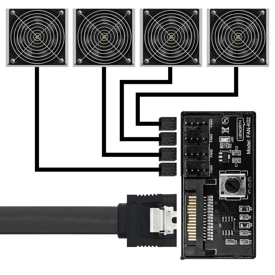 Cooling Fan Speed Knob Controller della velocità della ventola 4 Pin PWM Cont... - Image 4 of 4