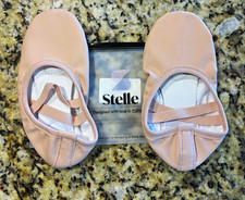 Stelle Pink Unisex Ballet Shoes with Elastic Straps, Split Sole