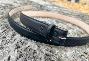 Bracelet de ceinture en cuir noir 1" Skinny Cowhide Boucle interchangeable