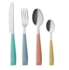 Silverware Set Stainless Steel Colorful Handle Tableware Kitchen Flatware Set...