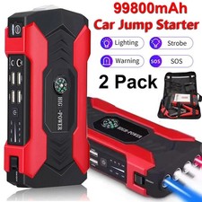 2pcs 99800mah Car Jump Starter Booster Jumper Box Power Bank Battery Charger 2pcs 99800mah Car Jump Starter Booster Jumper Box Power Bank Battery Charger