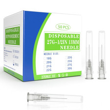 27 Gauge 1/2 Inch Disposable Needles with Caps - Luer Lock Lab Dispensing Access