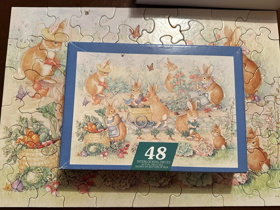 Hallmark Springbok Children's 48 Pc Jigsaw Puzzle Springtime Garden Rabbits Nice - Image 2 of 4