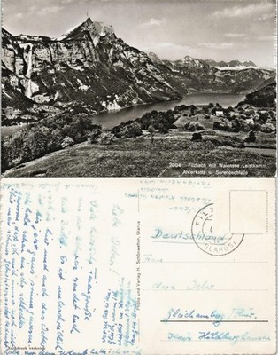 Postcard Filzbach Filzbach with Walensee Leistkamm 1960