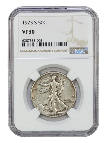 1923-S 50C NGC VF30 - Walking Liberty Half Dollar - Scarce Early Walker