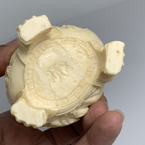 VTG Asian Carved Celluloid Inkwell FOO DOG Cranes Dragon FREE SHIP - Picture 14 of 20