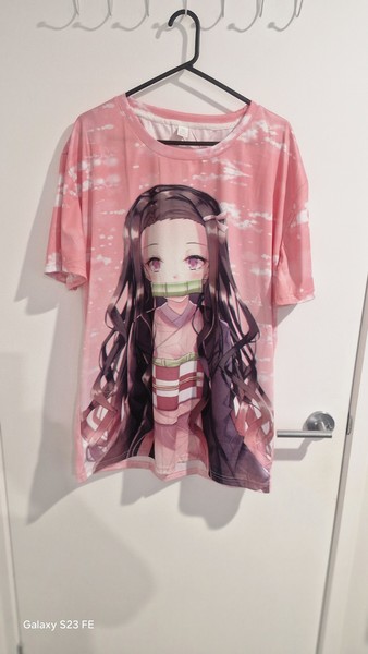Demon Slayer Women's 6XL Kamado Nezuko Anime Tshirt Pullover Pink 130cm Chest 