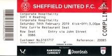 Sheffield United v Reading 16/02/19 Championship Ticket