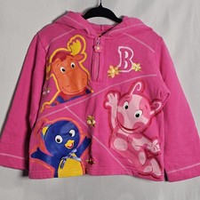 Vintage Nick Jr. Backyardigans Girls 3T Pink Hooded Zip Jacket, Long Sleeve