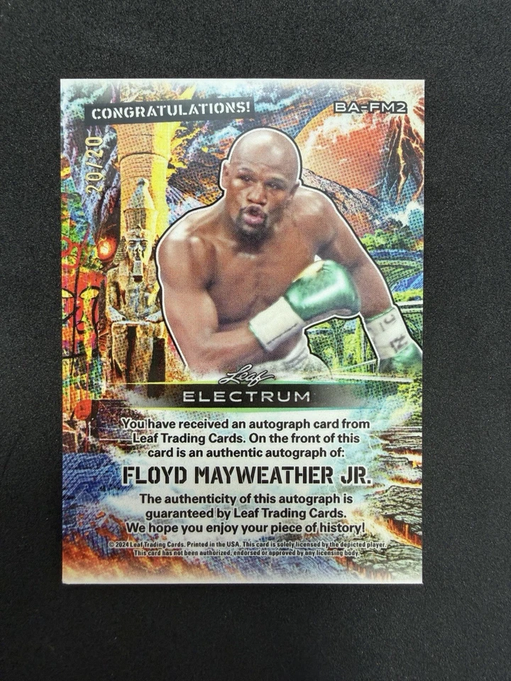 2024 Leaf Electrum TMT Floyd Mayweather Jr Auto - SP Bronze Foil Card 20/20 - Image 4 of 4
