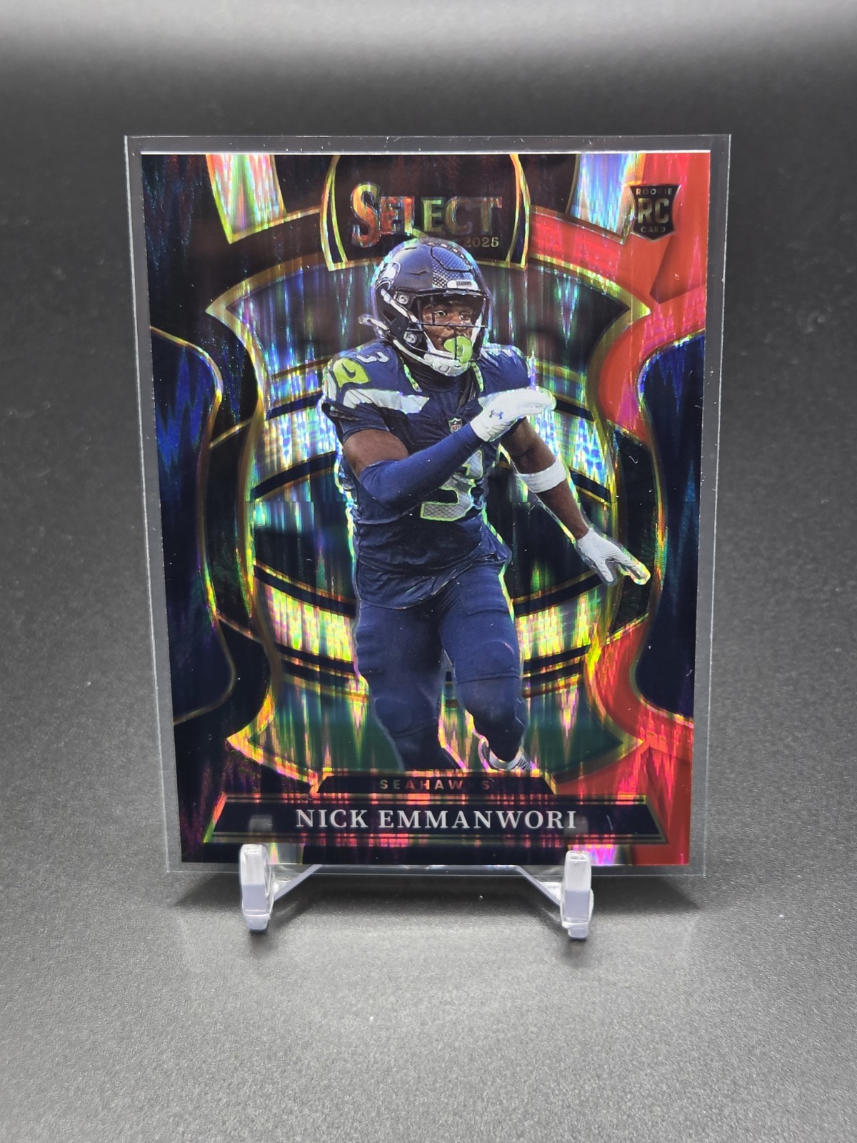 2025 Panini Select  Nick Emmanwori #15 Red & Black Shock Prizm RC Seahawks