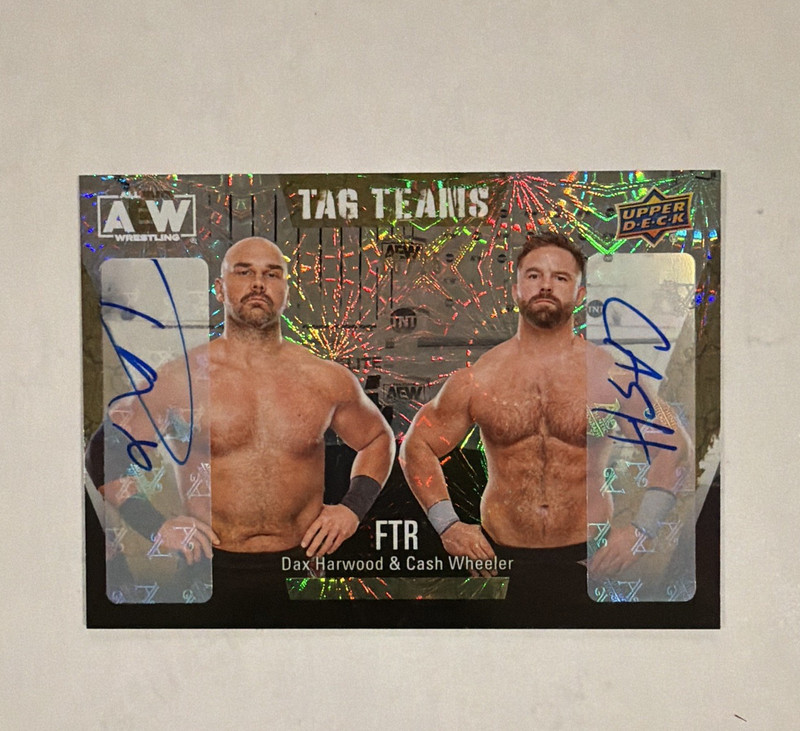 Upper Deck 2021 AEW Tag Teams FTR Cash Wheeler Dax Harwood Auto 1st #63 10/25