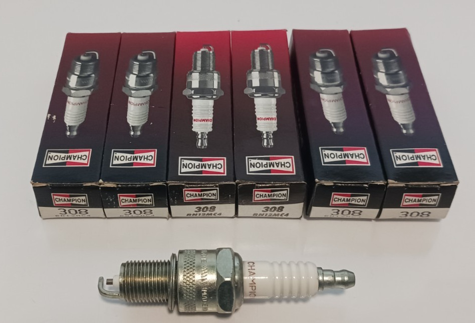 6X GENUINE CHAMPION COPPER PLUS SPARK PLUGS RN12MC4 #308 NOS BMW FREE SHIPPING