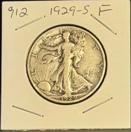 1929 S F (Fine) Walking Liberty Half Dollar