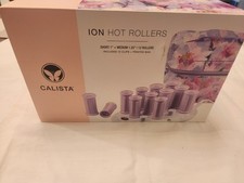Calista Ion Hot Rollers Set 12 1' 1.25" Rollers w/Clips  Floral Bag