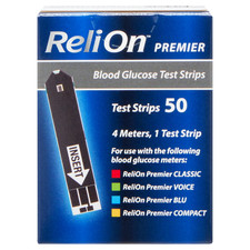 ReliOn Premier Blood Glucose Test Strips, 50 Count