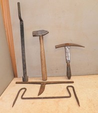 5 antique slaters slate roofing tool Stanley Belden hammer ripper anvil gauge