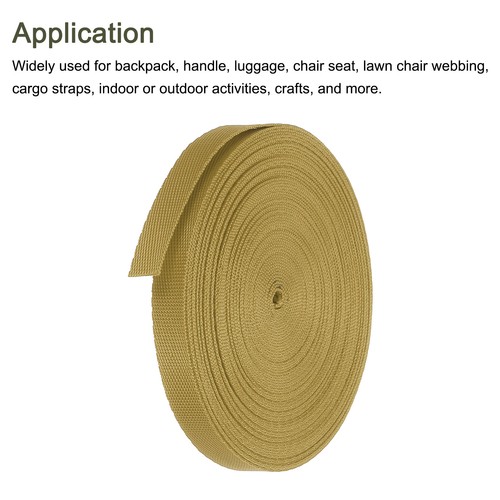 Flat Nylon Webbing Strap 3/8 Inch 10 Yards Light Brown for Backpack - Picture 4 of 7