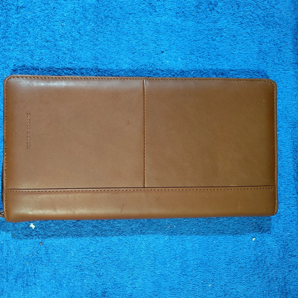 CORTADOR DE CUERO MARRÓN GENUINO Y ORGANIZADOR CON CREMALLERA VENTA INTERNACIONAL Foto 2 de 4