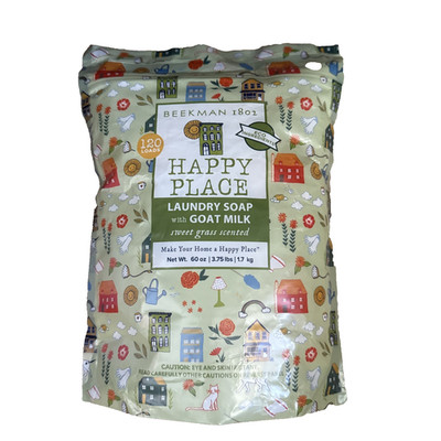 Beekman 1802 Happy Place Goat Milk Laundry Soap Sweet Grass 60 oz 120 Loads New