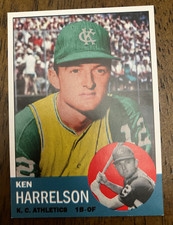 KANSAS CITY ATHLETICS: Ken Harrelson Hawk Custom Modern 1963 Style Art Card