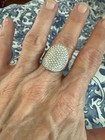 Touchstone Crystal by Swarovski Bling  Ring Silver Tone Pavé Size 8 statement  — photo 3