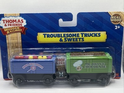 Thomas Friends Wooden Train TROUBLESOME TRUCKS & SWEETS GUMBALL MR JOLLY NEW