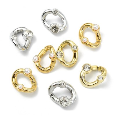 90pcs Rhinestone Plastic Pearl Quick Link Connector Charm Twisted Oval Chain DIY