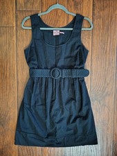 Retro Juicy Couture belted little black dress Size 6 Preppy Minimalist Chic NYC