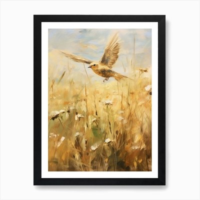 Vogel Gemälde Lerche 1 Kunstdruck gerahmt Wandbild Poster Leinwanddruck Bild